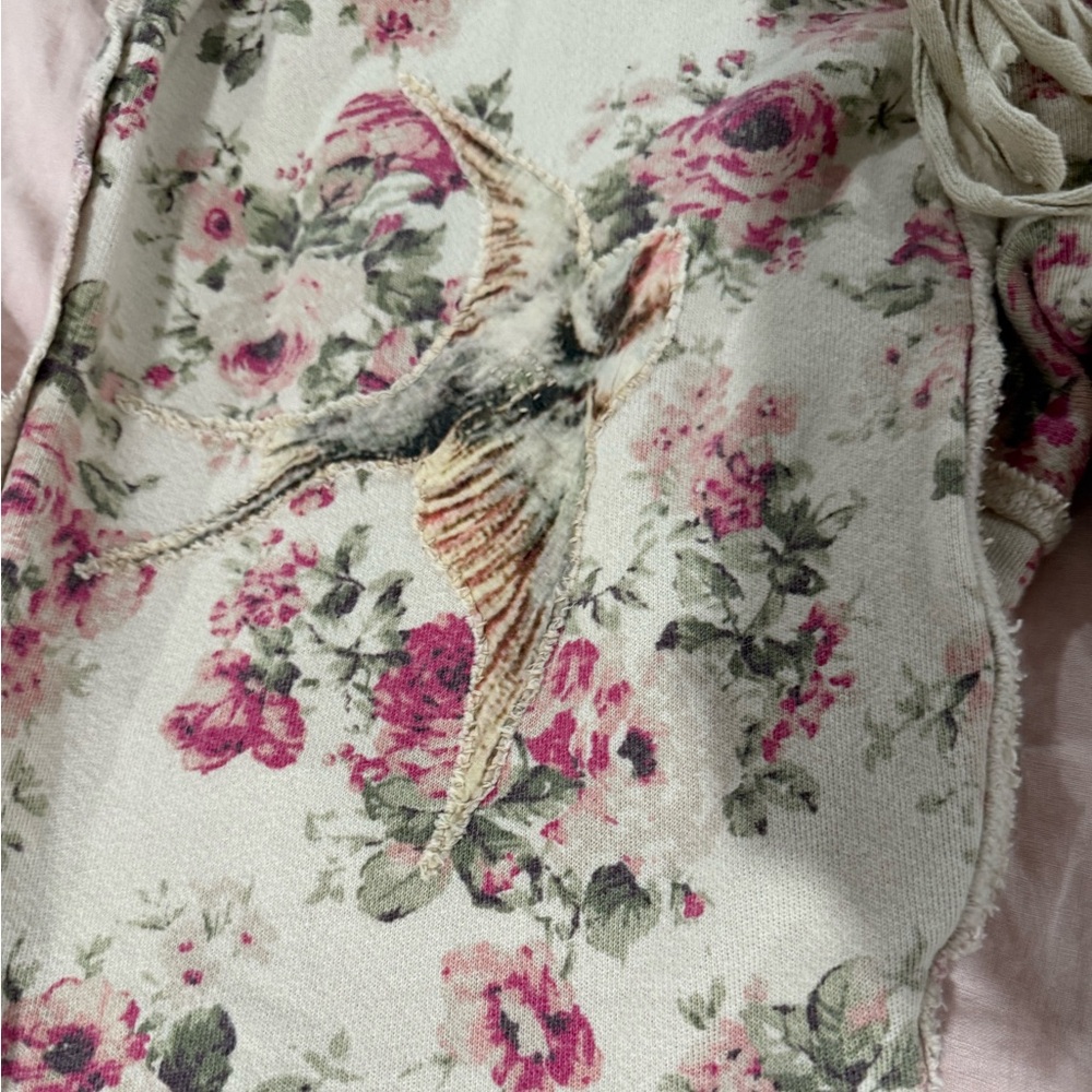 Magnolia Pearl floral jogger style pant.  Birds lots of colors…